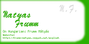 matyas frumm business card